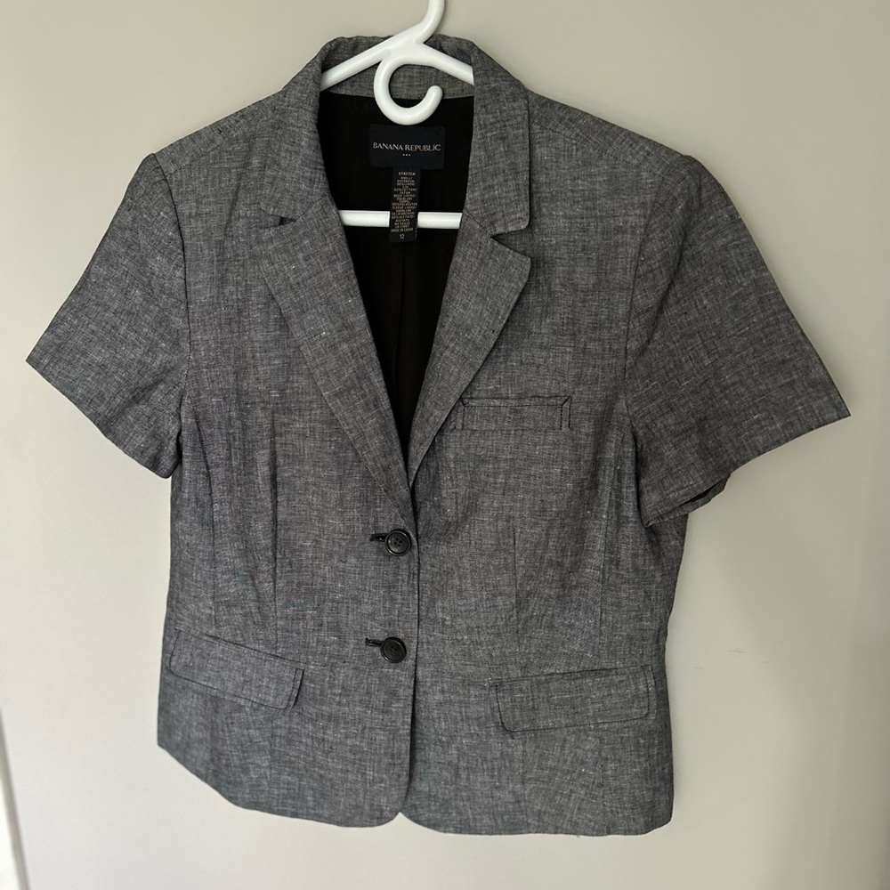 Banana Republic linen blend short sleeved jacket size 12